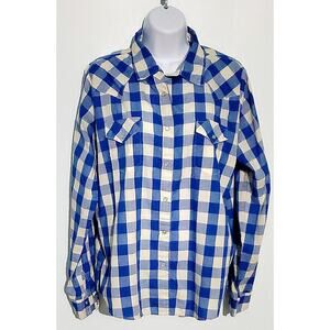 Wrangler Vintage Womens Rancher Shirt Pearl Buttons Size XL Western Cowgirl